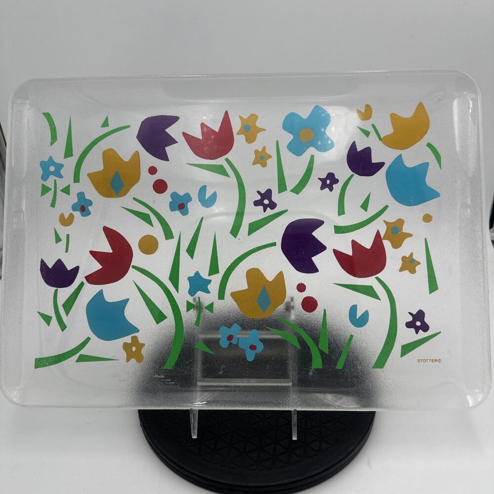 Vintage Stotter Springtime Flower Acrylic MCM Large Serving Tray 15X 12